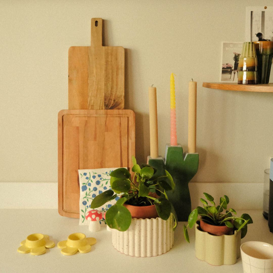 Pot autonome Paula - Blanc grainé