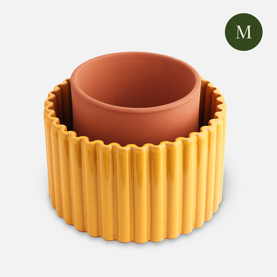 Pot autonome Paula - Jaune moutarde