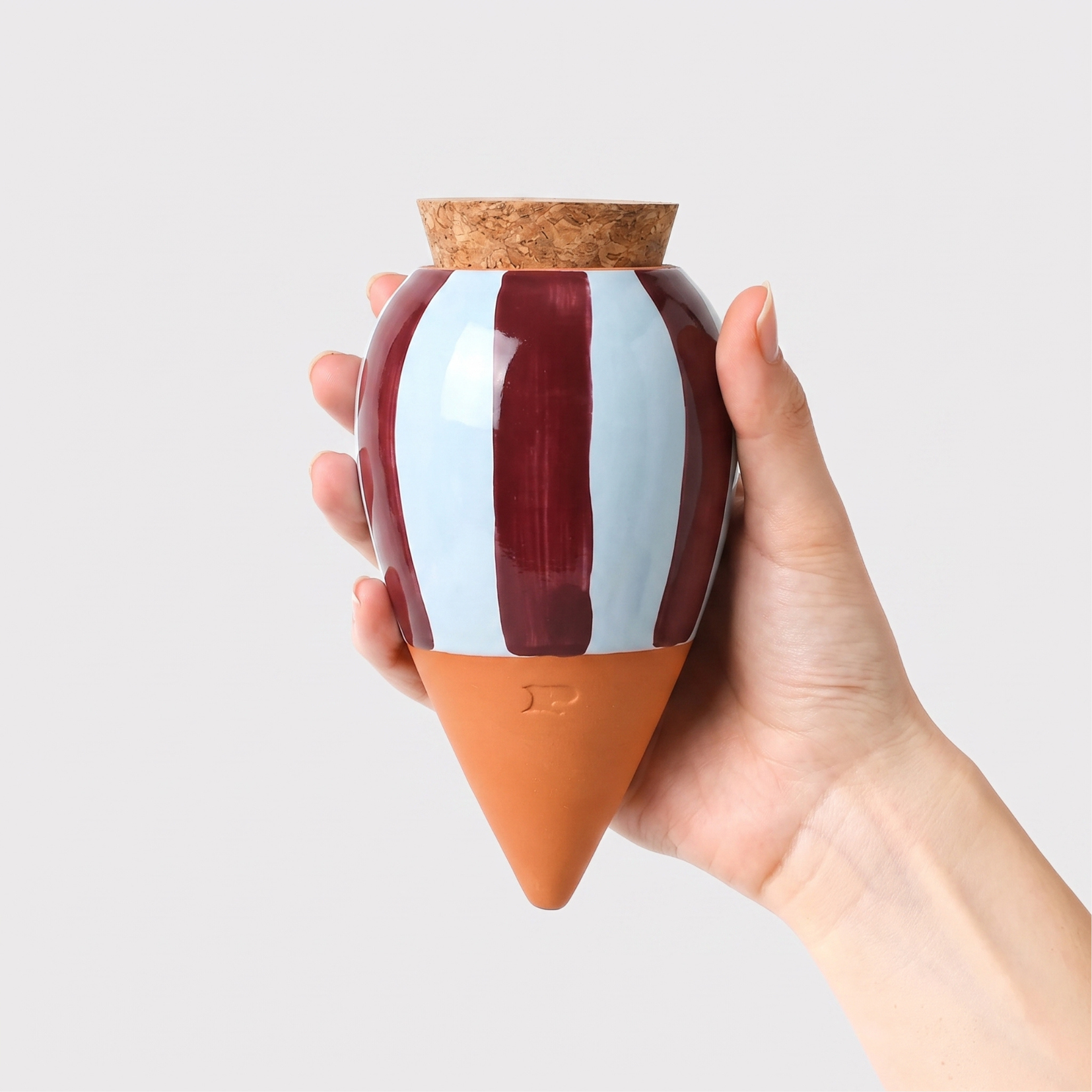 Olla – Blue and burgundy stripes