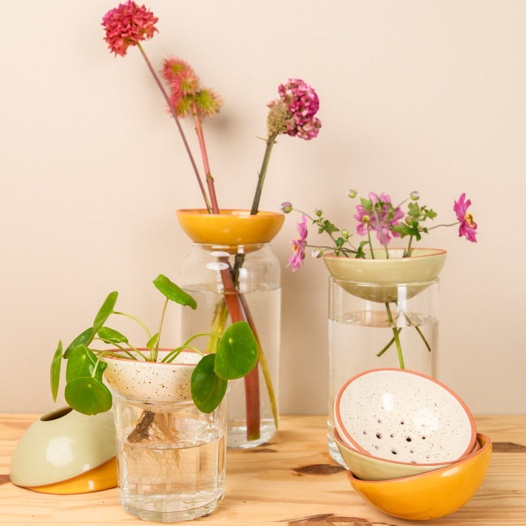 Bobèche for Flowers - Speckled white